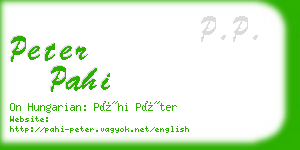 peter pahi business card